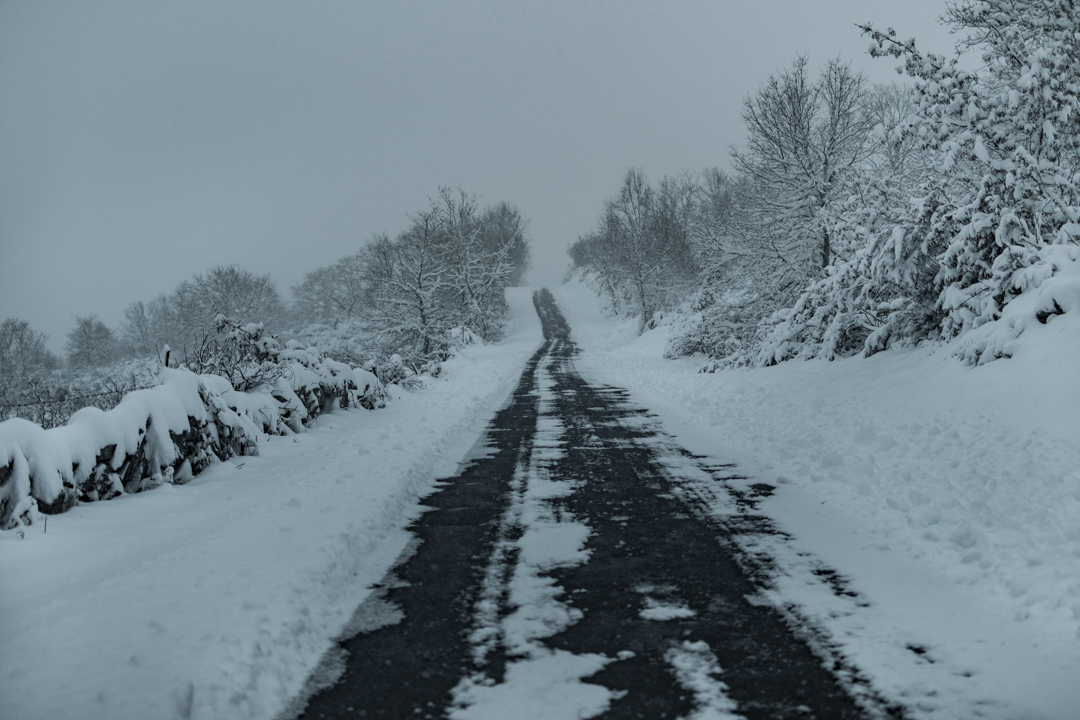 Temporal de nieve en Ourense.